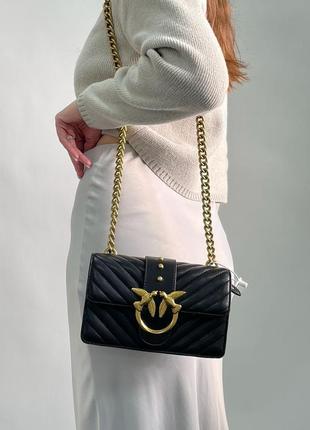 Сумка pinko mini love bag one simply puff black/gold2 фото