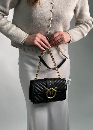 Сумка pinko mini love bag one simply puff black/gold7 фото
