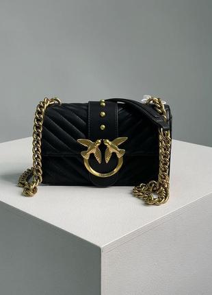 Сумка pinko mini love bag one simply puff black/gold6 фото