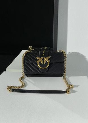 Сумка pinko mini love bag one simply puff black/gold5 фото