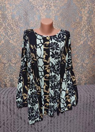 Красивая блуза с длинным рукавом кофта блузка размер батал 50 /52/54