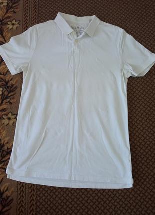 Чоловічий одяг/ брендова футболка поло теніска біла 🤍 46/48 розмір, котон, вінтажна футболка vintage3 фото