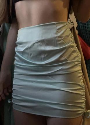 Красивая мини юбка с завязками4 фото