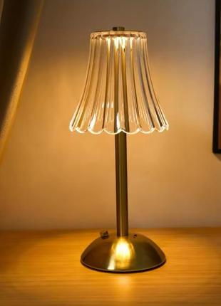 Лампа акусуляторна нова золота світильник павер банк