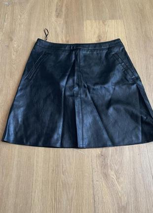 Спідниця еко-кожа  чорного кольору