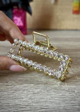 Золота заколка для волосся з камінцями 💎