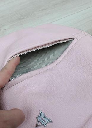 Женская стильная и качественная сумка из эко кожи розовая8 фото