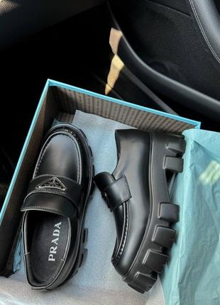 Кожаные лоферы в стиле prada