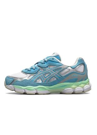 Asics gel-nyc blue mint | акс гель-ник голубо-мятные
