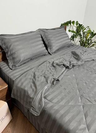 Комплект постельного белья с летним одеялом, графит8 фото