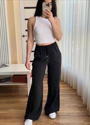 Легкие брюки wide leg из модала от zara