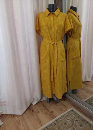 Віскозне з кишенями та поясом плаття 👗 сорочка