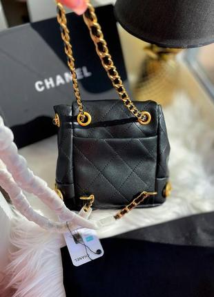 Шкіряний маленький рюкзак в стилі шанель chanel2 фото