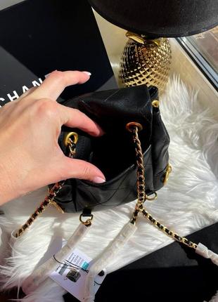 Шкіряний маленький рюкзак в стилі шанель chanel3 фото