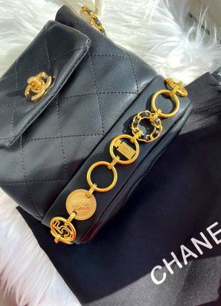 Шкіряний маленький рюкзак в стилі шанель chanel4 фото