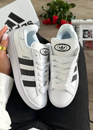 Женские кроссовки adidas campus white leather* izd