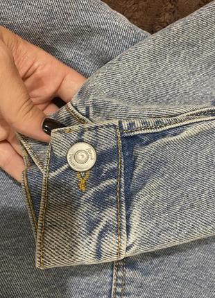 Джинсовая куртка рубашка удлиненная в стиле zara3 фото