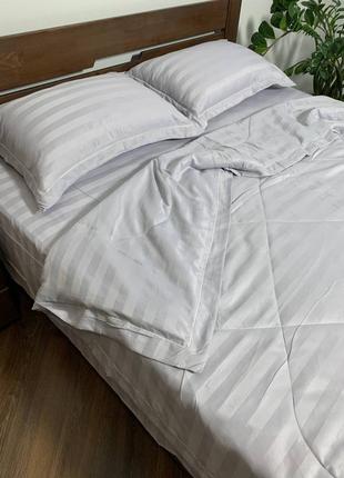 Комплект постельного белья с летним одеялом, светло-серый8 фото