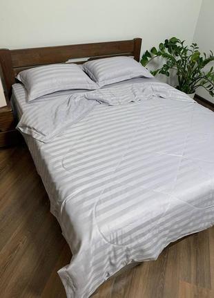 Комплект постельного белья с летним одеялом, светло-серый7 фото