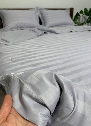 Комплект постельного белья с летним одеялом, светло-серый2 фото