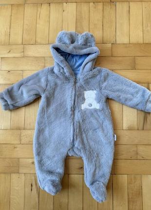 Плюшевый детский комбинезон 6 мес
