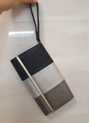 Клатч испанского бренда bijou brigitte, черно-серебряный