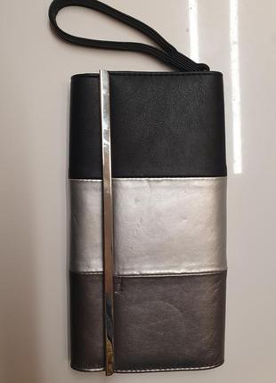 Клатч испанского бренда bijou brigitte, черно-серебряный