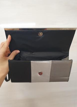 Клатч испанского бренда bijou brigitte, черно-серебряный