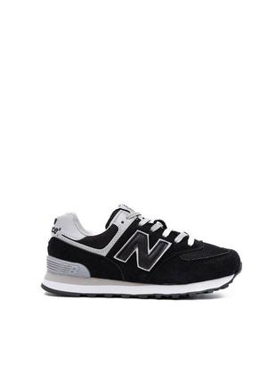Женские кроссовки new balance 574 black white* blckd