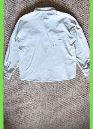 Женская светлая рубашка - куртка шакет shacket р.м 100% хлопок, mango4 фото