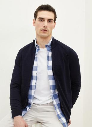 Синя чоловіча кофта lc waikiki/лс вайкікі на блискавці, з кишенями. фірмова туреччина