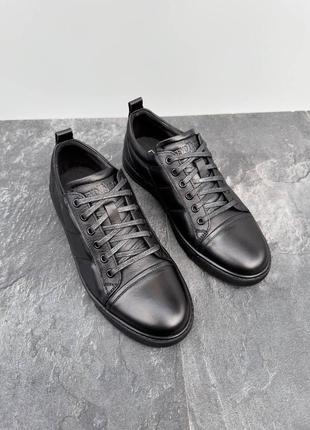 Чоловічі шкіряні черевики tsevo чорні | класичні черевики для чоловіків2 фото