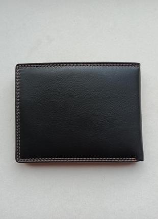 Портмоне гаманець borgo etruschi натуральна шкіра чорний коричневий комбінований5 фото