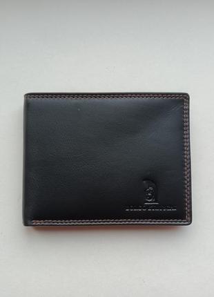 Портмоне гаманець borgo etruschi натуральна шкіра чорний коричневий комбінований4 фото