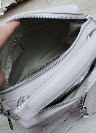 Женская стильная и качественная сумка из эко кожи св.серая7 фото
