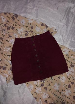 Вельветовая юбка мини stradivarius3 фото