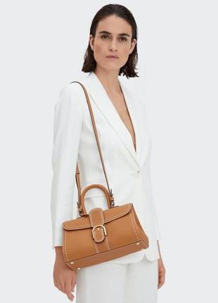 Сумка delvaux бежевая черная коричневая натуральная кожа