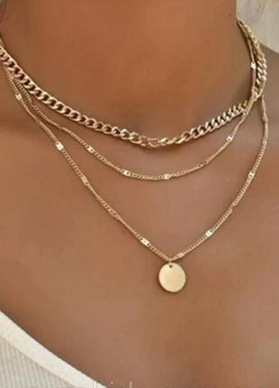 Жіночий потрійний багатошаровий ланцюжок підвіска
