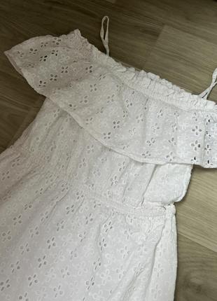 Белое платье из прошвы на девушку 12-13 лет платья2 фото
