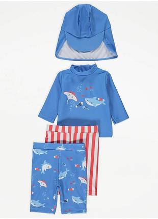 Комплект із жилета blue shark sunsafe rash vest та шапки keppi george 7077