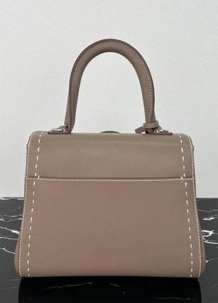 Сумка delvaux бежевая черная коричневая натуральная кожа4 фото