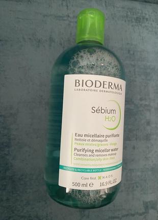Bioderma sebium h2o, мицеллярная вода 500 мл