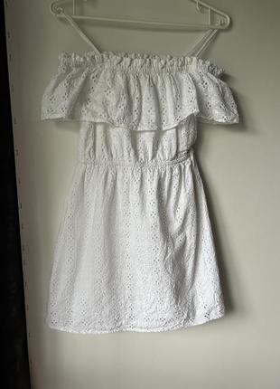 Біла сукня із прошви на дівчину 12-13 років плаття8 фото