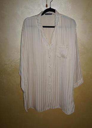 Молочная ночная рубашка из натурального шелка