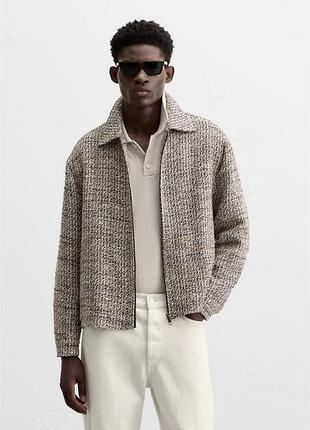 Верхняя рубашка бежевая мужская zara new