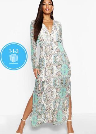 🥰 длинное платье в принт boohoo 16