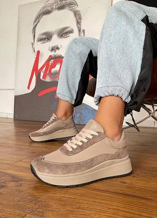 Женские кроссовки, натуральная кожа/замша