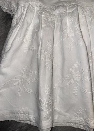 Невероятная стильная белоснежная туника с вышивками для девочки 3/4р tu3 фото