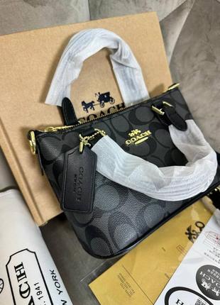 Сумка жіноча coach premium black/grey