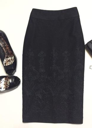 Нарядная шикарная юбка карандаш с вышивкой marks&spencer, р.12